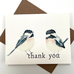 Bird Thank You Card - Chickadee Thank You Card Set - Cute Thank You Cards Set