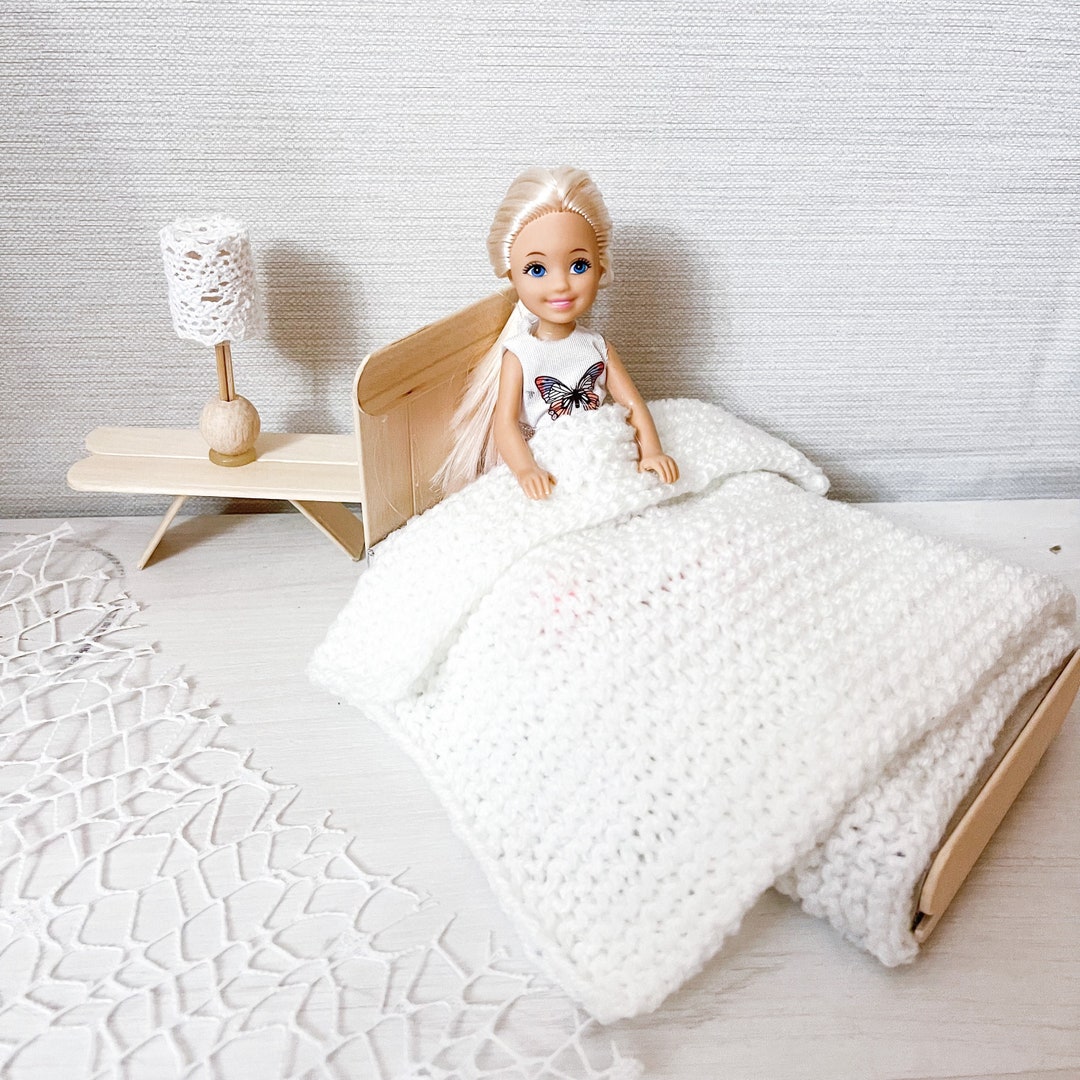 Белое кукольное трикотажное одеяло постельное белье в - Etsy