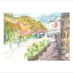 I Love St Barth print