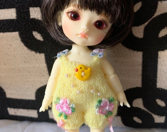 Yellow Romper Hand Knitted for lati yellow and puki fee