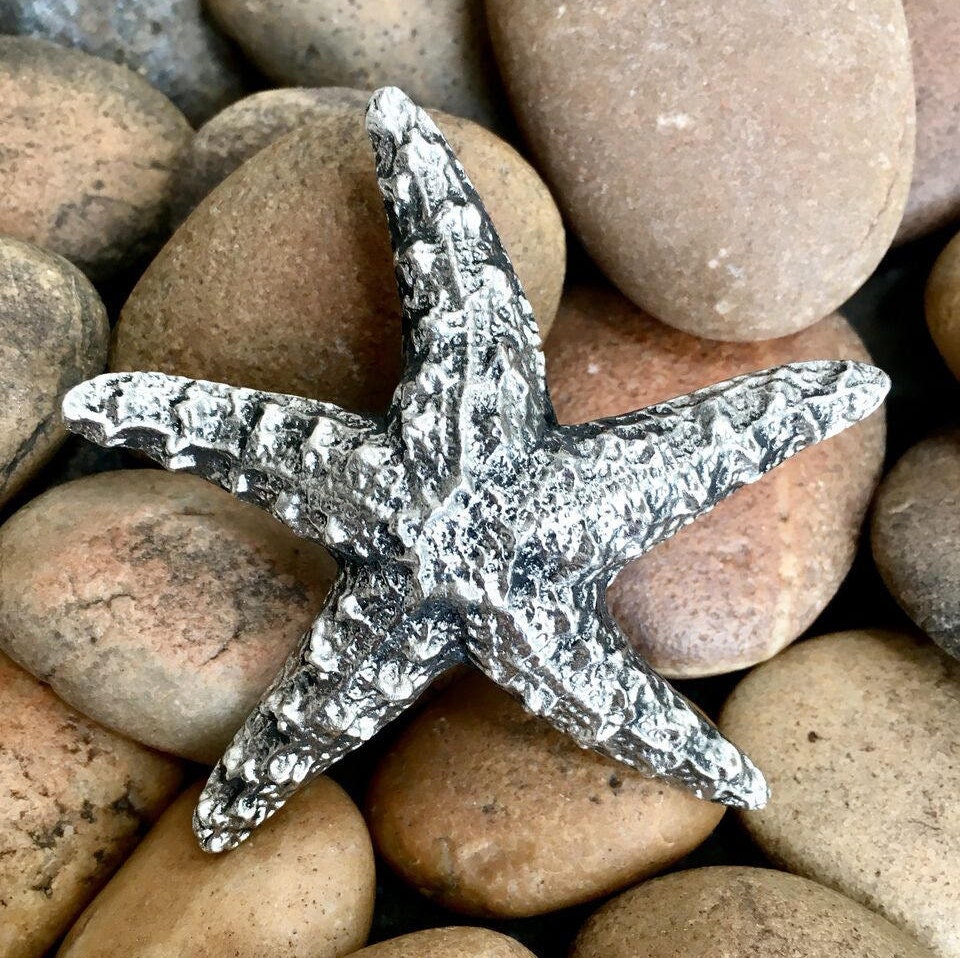 Starfish Large Knob Seashell Drawer Pull Coastal Etsy