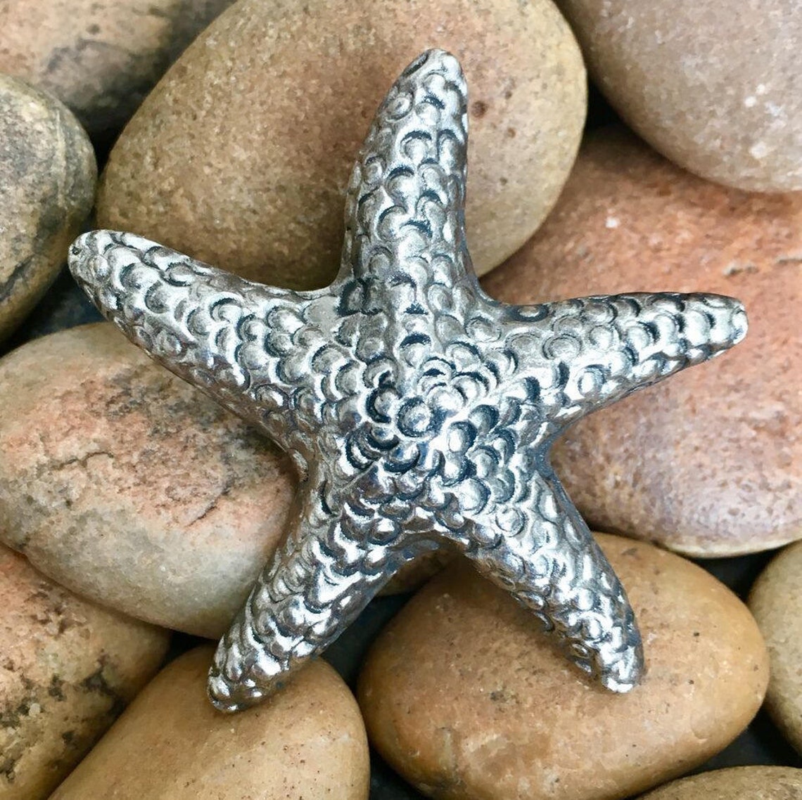 Starfish 1 Knob Seashell Drawer Pull Coastal Knob Etsy