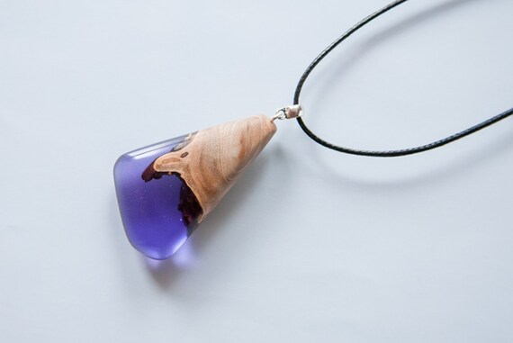 Pendant made of wood and resin AIRI Mother/'s Day gift Wood Jewelry Resin Jewelry,Unique Gift Wood necklace Wood Resin Pendant