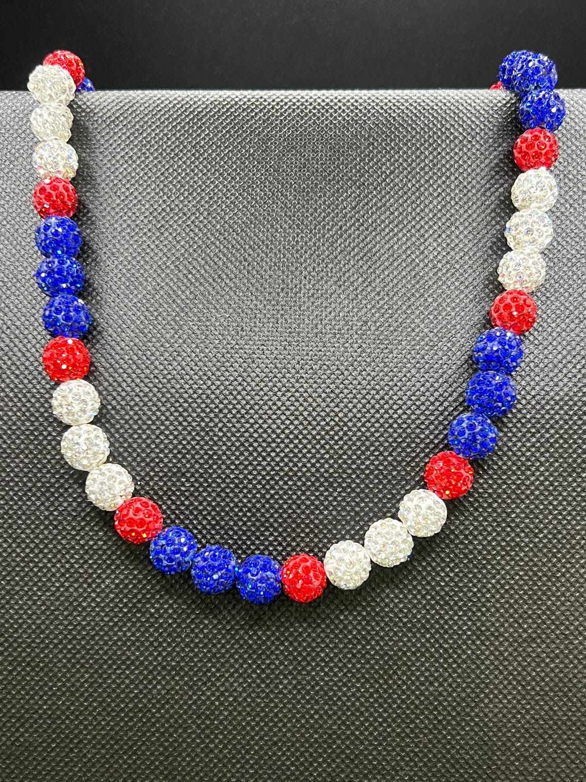 Baseball Rhinestone Necklace: Red, White & Blue Bling - Etsy