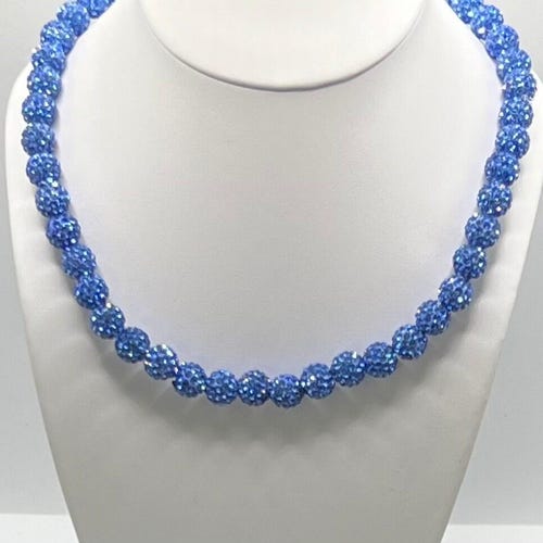 Tampa Bay Rays Inspired Rhinestone Baseball Necklace