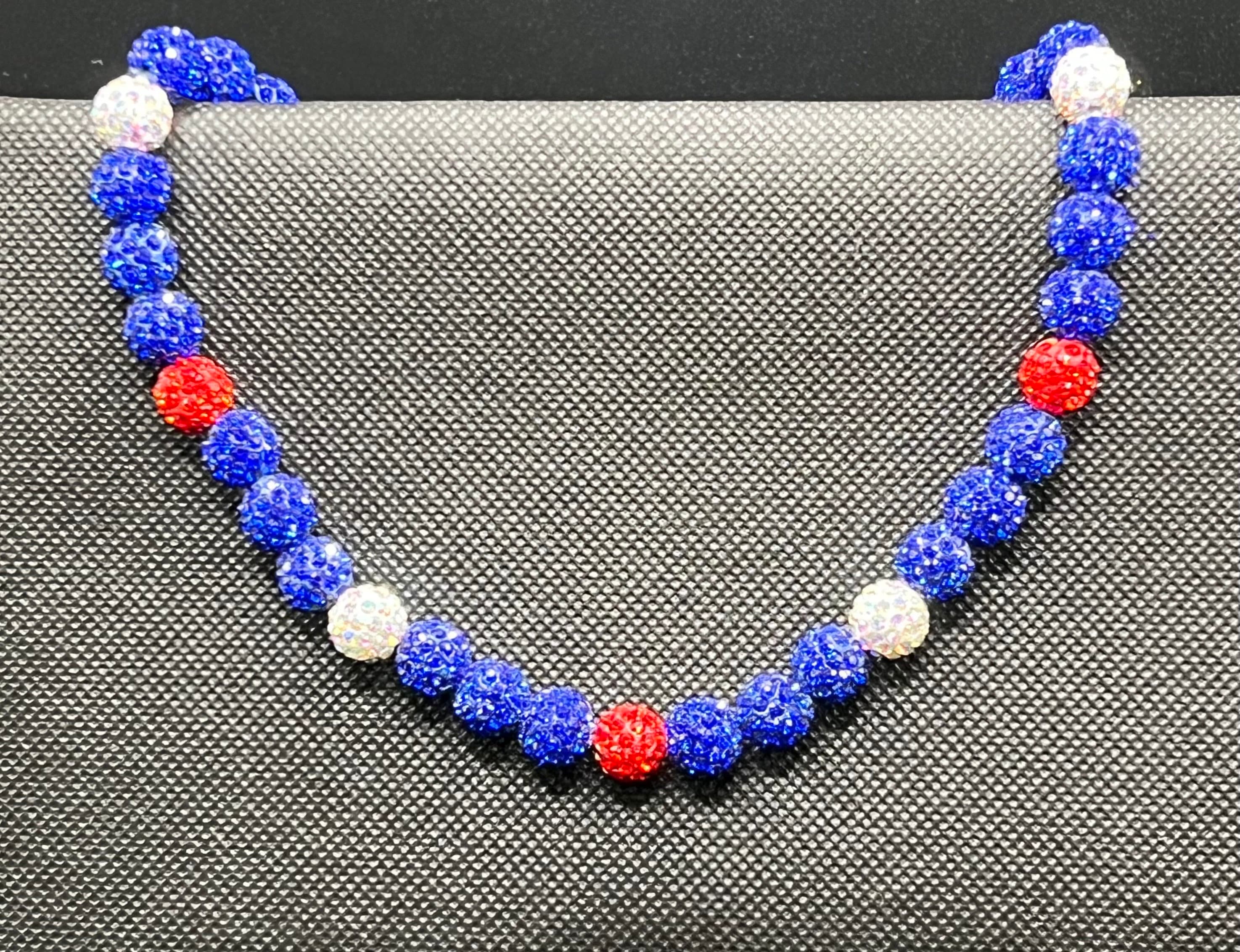 Red and blue necklace new arrivals