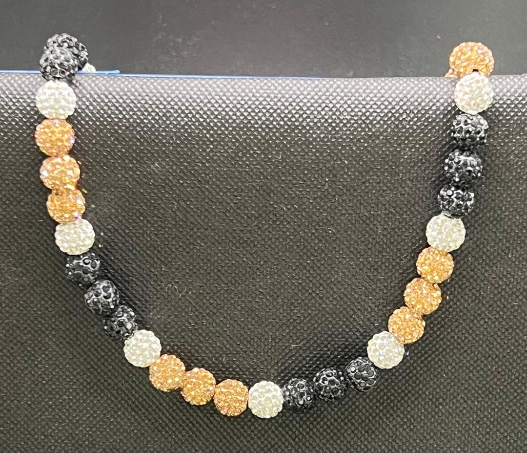 Baseball Rhinestone Necklace: Black and Gold Bling - Etsy