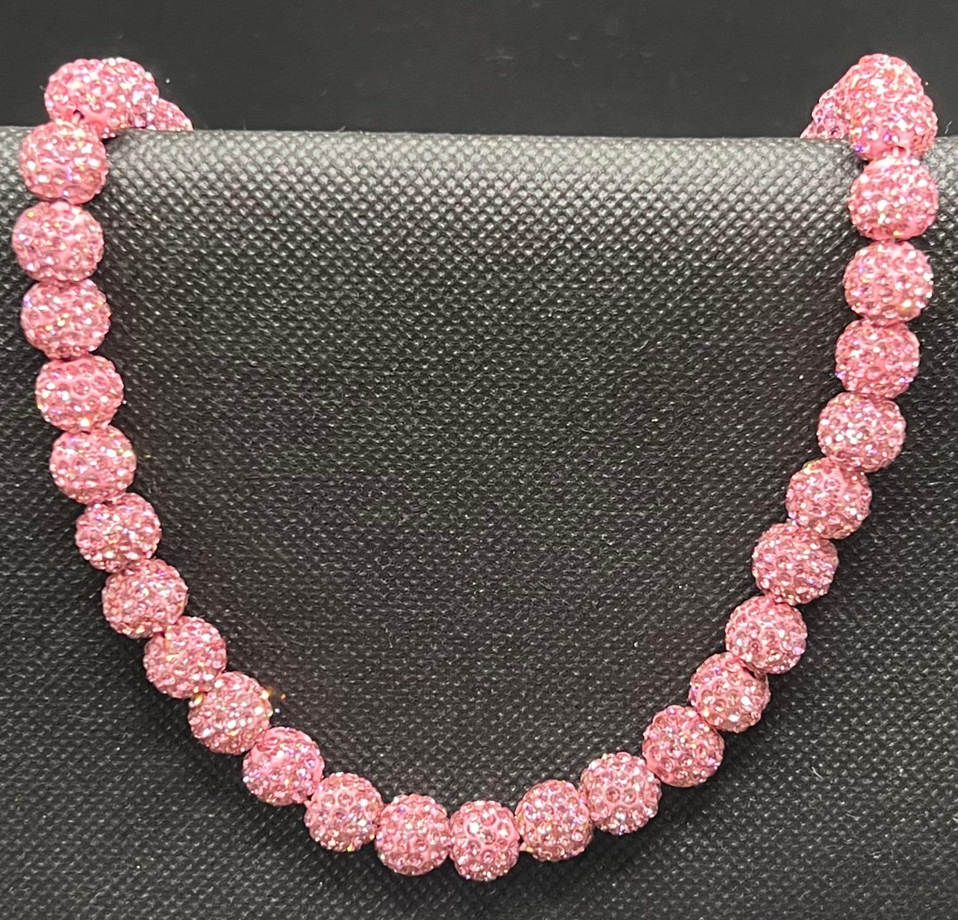 Solid Bling Baseball Necklace - Pink Drip Bling- Elly De La Cruz