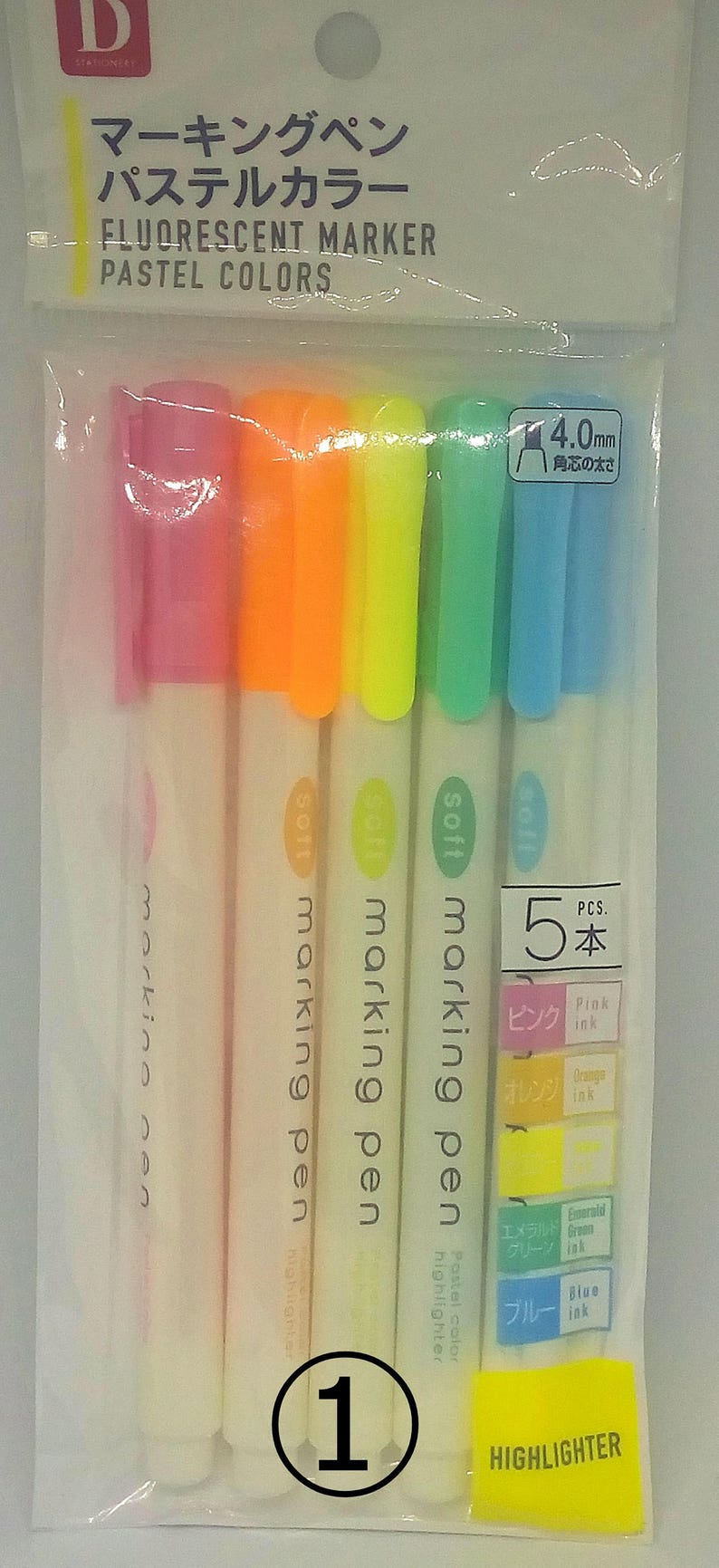 NEW Daiso Highlighter Color Marker Pen Set Brightx5 Pastelx5 Etsy