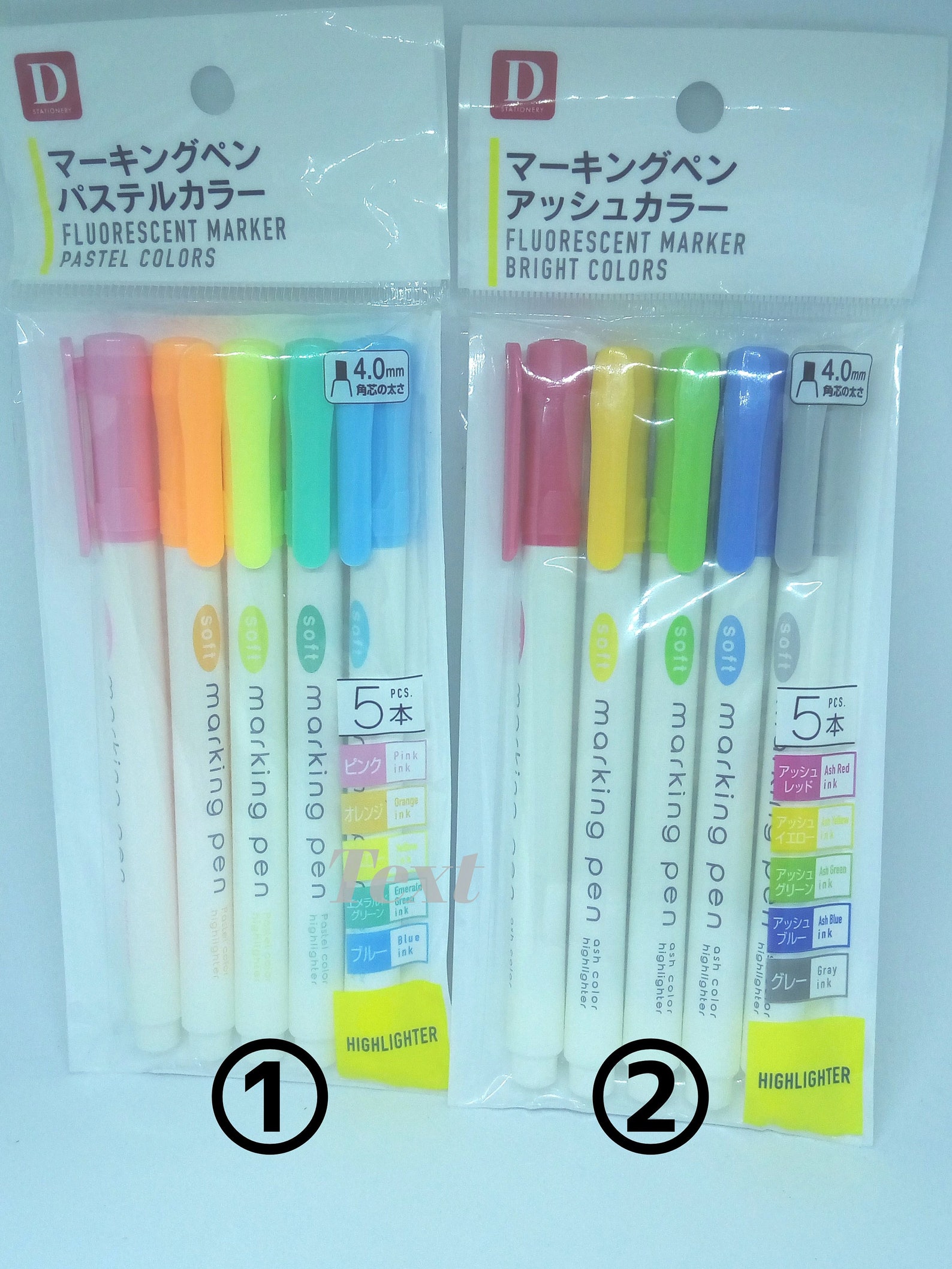 NEW Daiso Highlighter Color Marker Pen Set Brightx5 Pastelx5 Etsy