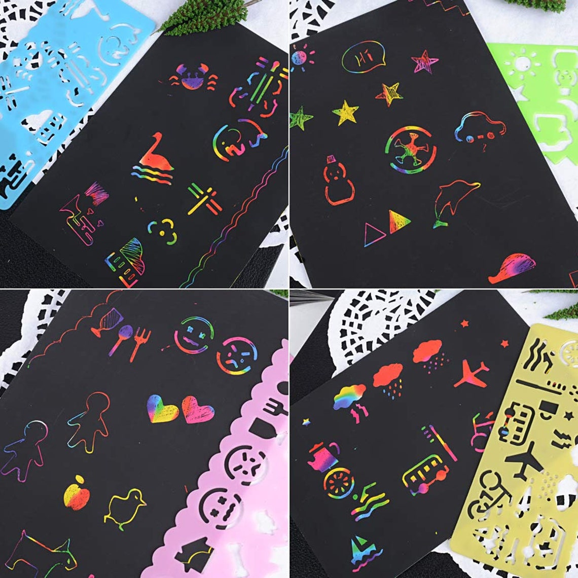 Scratch Art Pen Pen Case Design Plates 4 Scratch Etsy