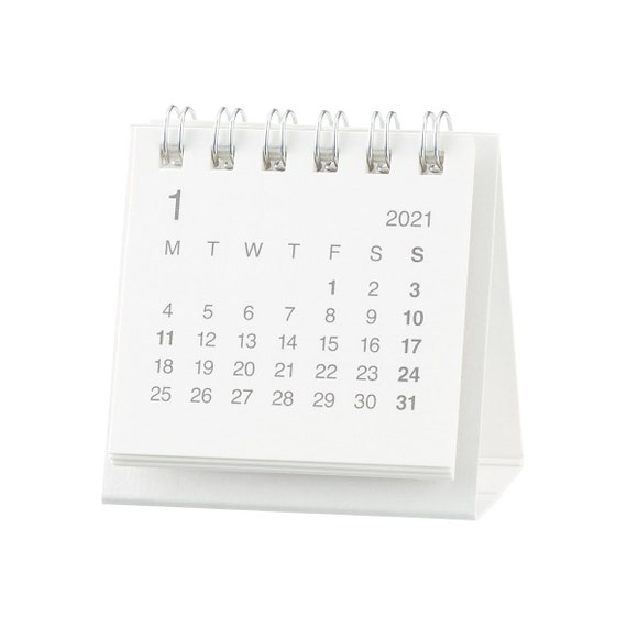 Muji Desk Calendar 2021 Mini White Start From Monday 2020 Etsy muji usa 2021 calendar