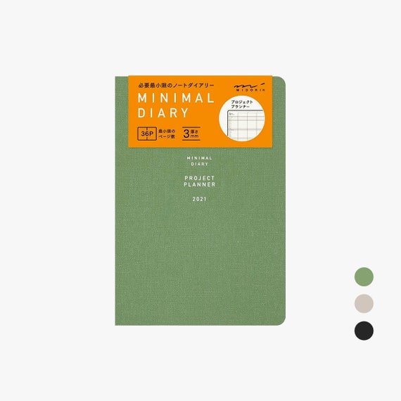 Midori Minimal Notebook Diary 21 Monthly Project Planner Etsy