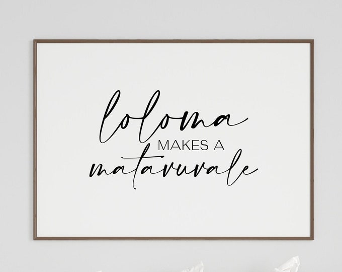 Digital Fiji Loloma makes a Matavuvale (Love makes a family) Quote Print // Fijian Language - Fiji Islands - Fiji Gift - Fijian Wedding Art