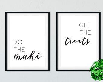 Digital Do The Mahi, Get The Treats (Double) Maori New Zealand Print / Set of 2 / Instant Download