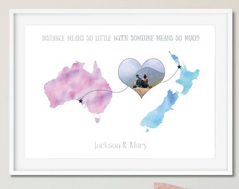 Digital Custom Long Distance Photo Map Print