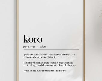Digital New Zealand Maori Koro (Grandfather) Definition Digital File