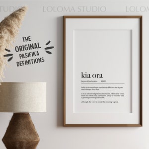 Digital Kia Ora (Hello) Definition Print - Te Reo Maori - New Zealand Art - Minimalist Print - Definition Print - Maori Affirmation