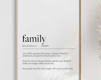 English Family Definition Digital Print