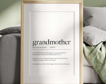 English Grandmother Definition Digital Print