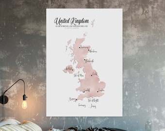 United Kingdom Great Britain Labelled Metallic Digital Map