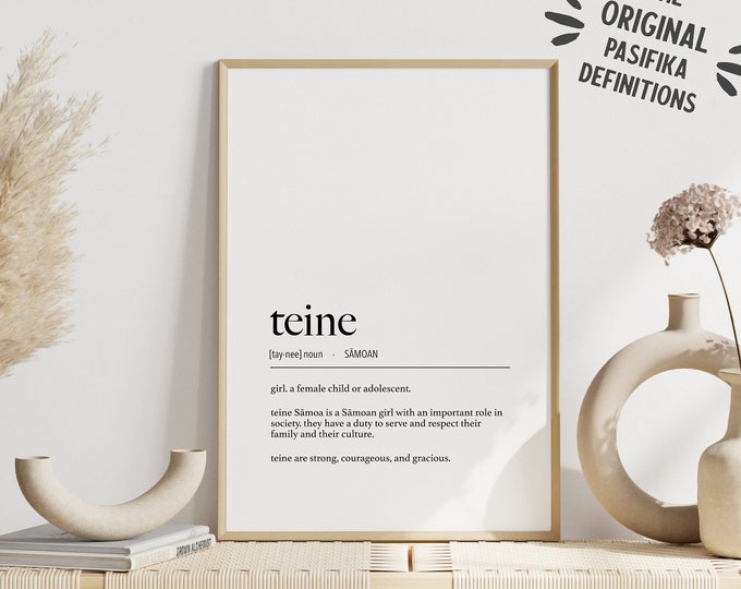 Samoa Teine (Girl) Definition Digital Print