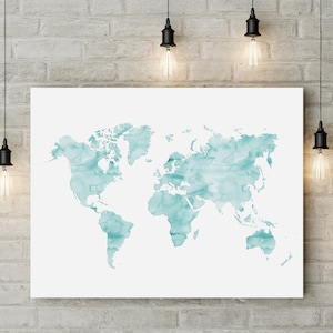 Digitale Welt Aquarell Karte Print