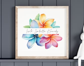 Custom Frangipani Nursery Print
