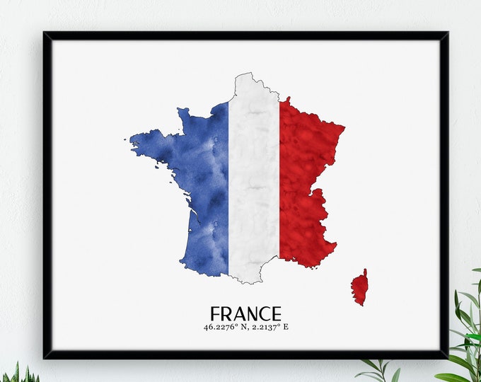 France Flag Map