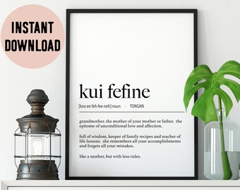 Tonga Kui Fefine (Grandmother) Definition Digital Print