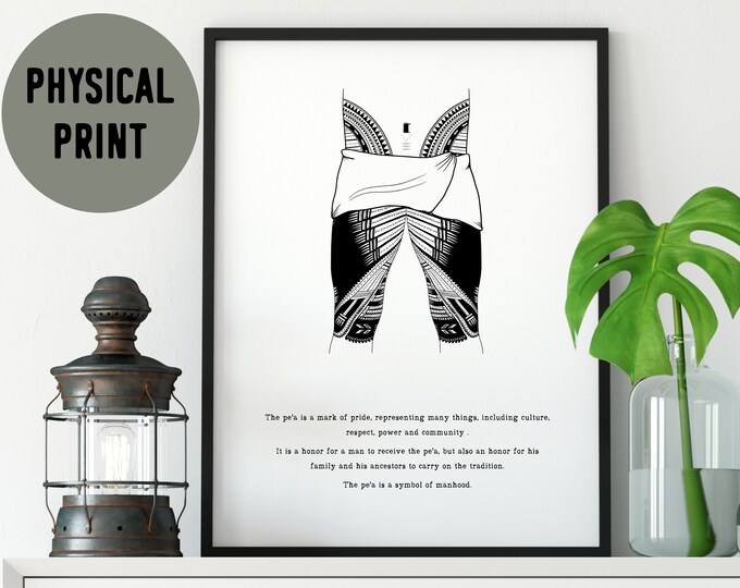 Samoa Pe'a Tatau Physical Print