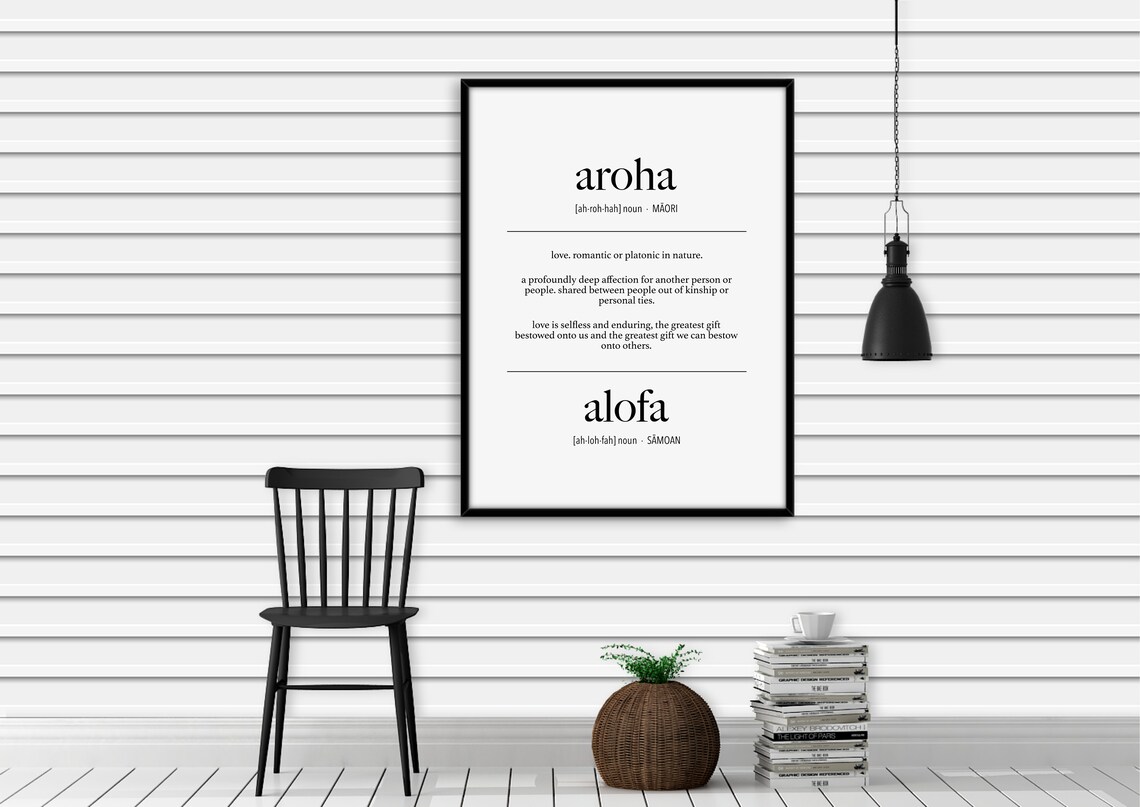 Maori Samoan Aroha and Alofa love Definition Digital Print Etsy UK