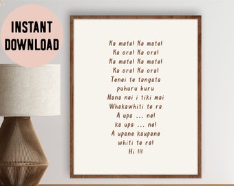 Digital New Zealand Maori Ka Mate Haka Neutral Digital File