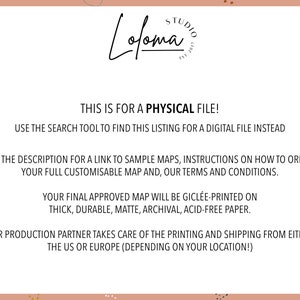 Peut inclure: Texte sur un fond rose qui dit "Ceci est pour un fichier physique&nbsp;! Utilisez l&rsquo;outil de recherche pour trouver cette liste pour un fichier num&eacute;rique &agrave; la place. Consultez la description pour un lien vers des exemples de cartes, des instructions sur la fa&ccedil;on de commander votre carte enti&egrave;rement personnalisable et nos conditions g&eacute;n&eacute;rales. Votre carte finale approuv&eacute;e sera imprim&eacute;e en gicl&eacute;e sur du papier &eacute;pais, durable, mat, d&rsquo;archives et sans acide. Notre partenaire de production s&rsquo;occupe de l&rsquo;impression et de l&rsquo;exp&eacute;dition depuis les &Eacute;tats-Unis ou l&rsquo;Europe (selon votre emplacement&nbsp;!)"