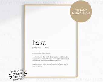 NZ Haka (Ceremonial Maori Dance) Definition Digital Print