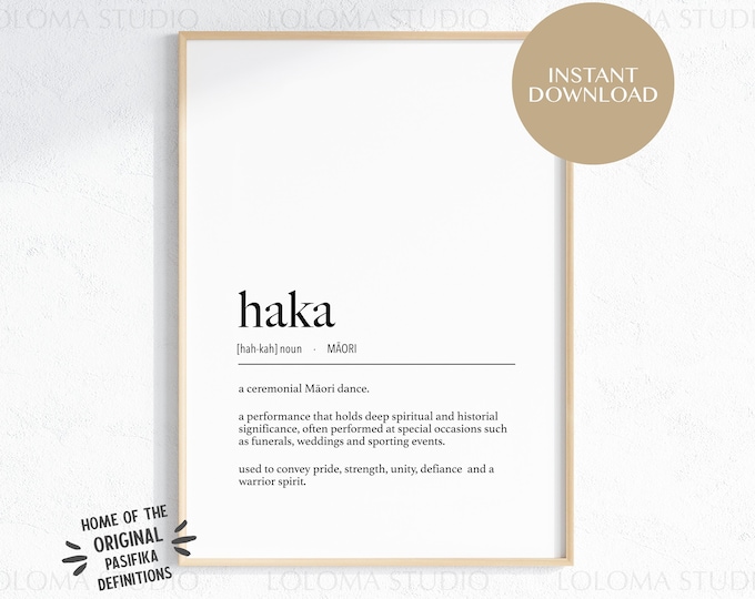 NZ Haka (Ceremonial Maori Dance) Definition Digital Print