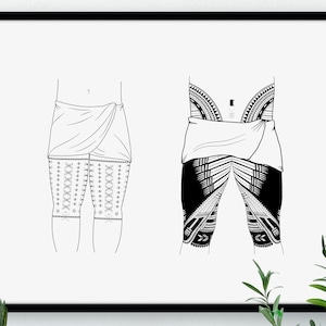 Samoa Malu and Pea Print - Digital, Art Print or Canvas