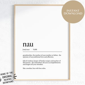Fiji Nau (Grandmother) Definition Digital Print | Grandmother Gift | Fijian Family | Matavuvale Gift | Gift for Her | Bubu Definition Print