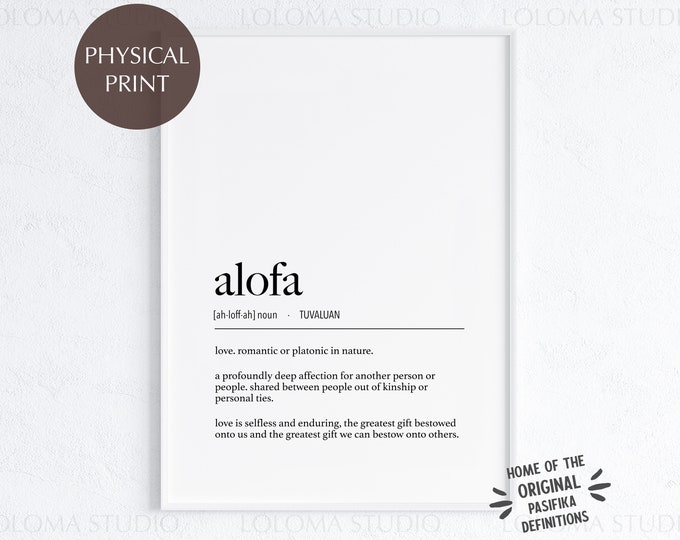 Tuvalu Alofa (Love) Definition Physical Print