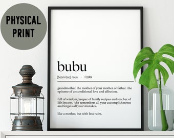 Fiji Bubu (Grandmother) Definition Physical Print