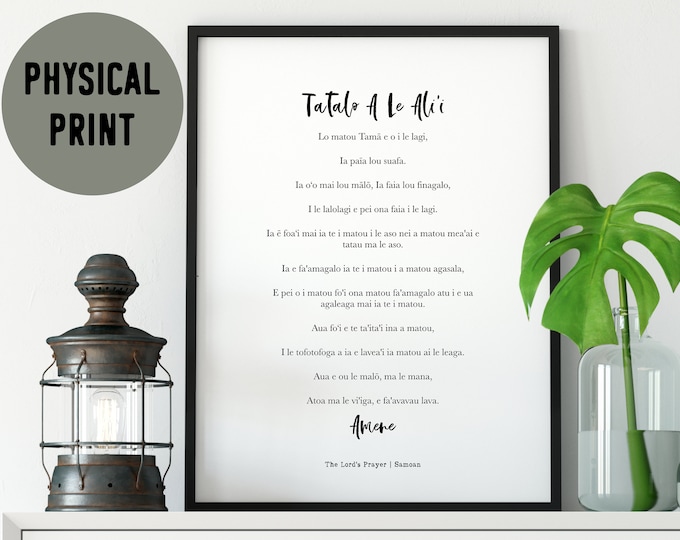 Samoa The Lord's Prayer Matthew 6:9-13 Monochrome Physical Bible Print
