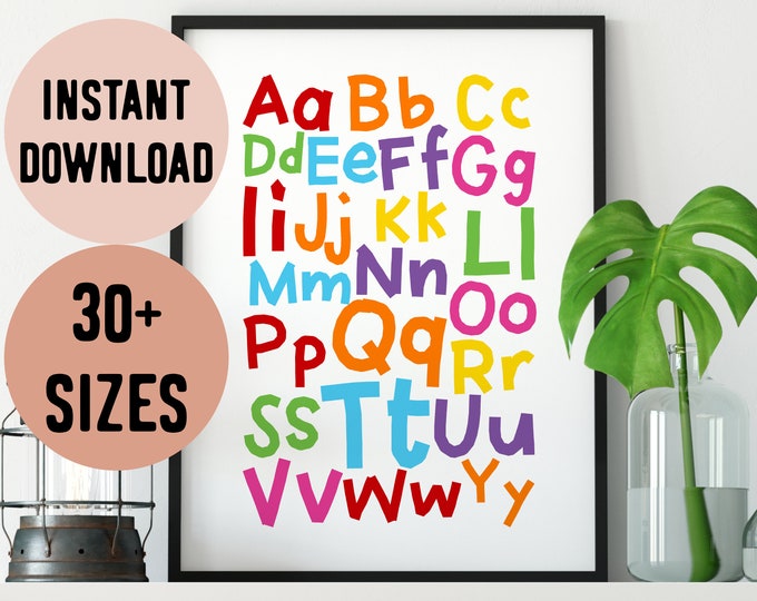 Fiji Alphabet Digital Print // Fijian Language - Fiji Learning Poster - Fiji Islands - Fijian Gift - Colour Poster - Learn Fijian - Art