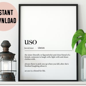 Samoa Uso (Sister) Definition Digital Print