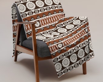 Fijian Sulueti Masi (Tapa) Small Print Throw Blanket