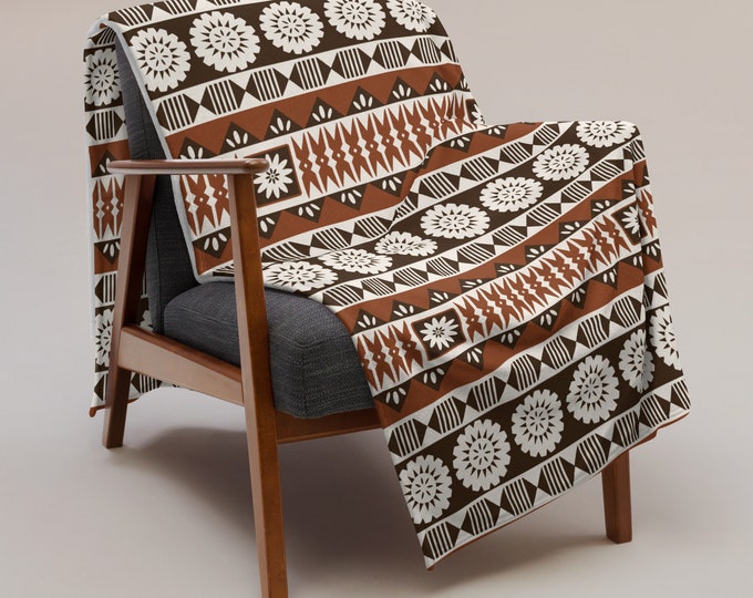 Fijian Sulueti Masi (Tapa) Small Print Throw Blanket