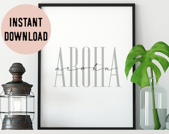Nieuw-Zeelandse Aroha (Love)-script digitale afdruk