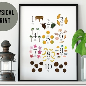 Fiji Illustrated Numbers Art or Canvas Print