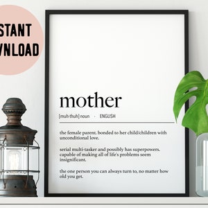 English Mother Definition Digital Print