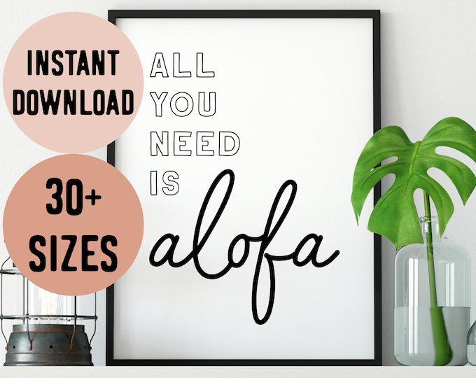 Samoa All You Need is Alofa (Love) Quote Digital Print 2