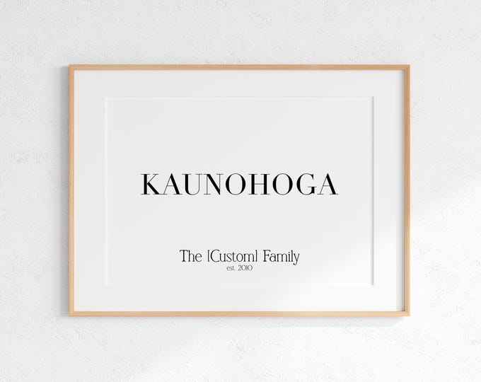 Rotuma Custom Kaunohoga (Family) Name Print  // Kaunohoga Quote Custom Wall Art - Custom Family Art - Personalized Gift Art Print